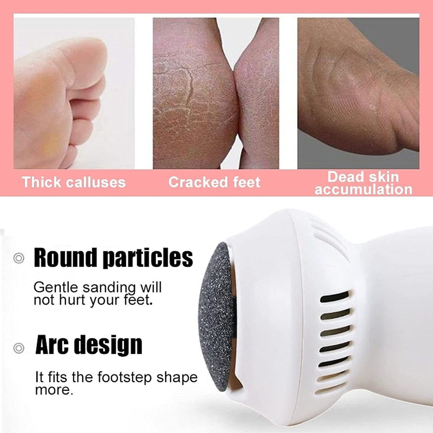 Electric Foot Grinder | Electric Foot File Grinder Dead Skin Callus Remover Foot Pedicure Tools Feet Care Hard Cracked Foot Files Clean Tools