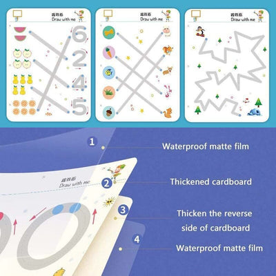 Reusable Magical Tracing 64 Pages Work Book (Imported) | Baby Products