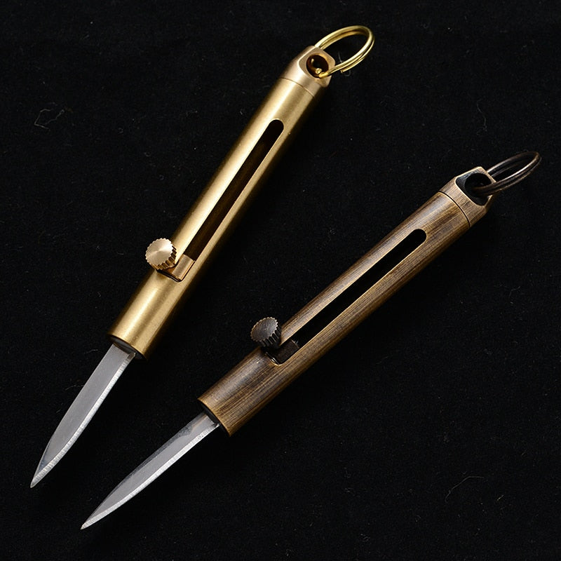 Brass Mini Survival Pocket Knife EDC Push Key Knife 2020 New CS Go Utility Knifes Portable Pocketknife Outdoor Camp Survival