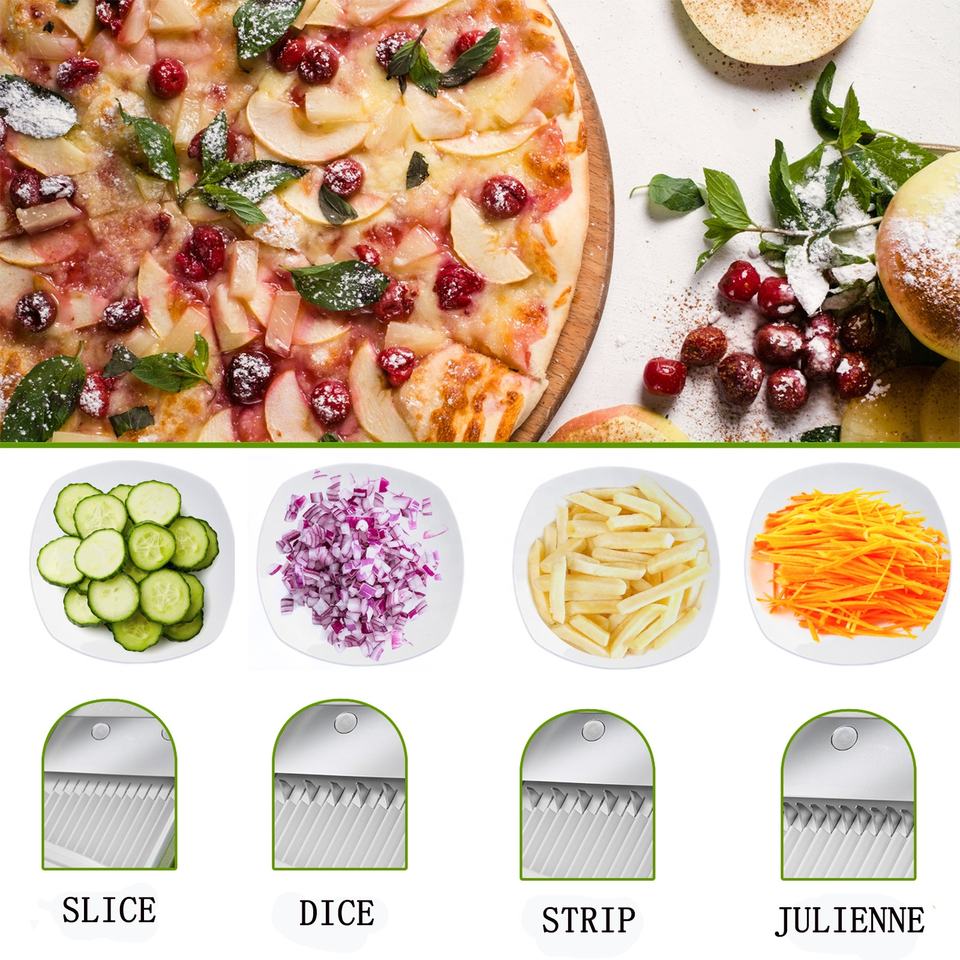 Multifunctional Vegetable Cutter 5-In-1 Mandoline Slicer And Chopper For Kitchen Safety Use