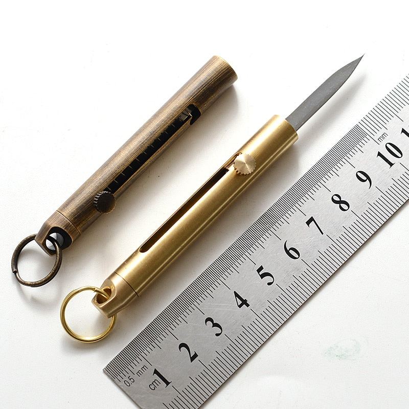 Brass Mini Survival Pocket Knife EDC Push Key Knife 2020 New CS Go Utility Knifes Portable Pocketknife Outdoor Camp Survival
