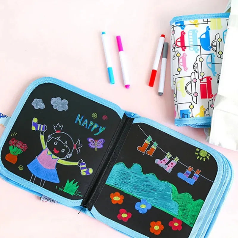 Educational Toy Erasable Doodle Book for Kids Toy Reusable Drawing Pads Watercolor Pens Writing Painting Coloring Books for Kids